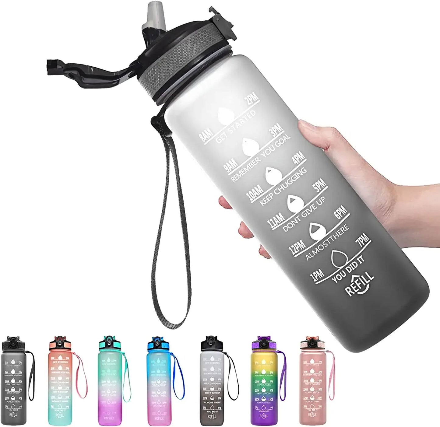 DrinkSmart 1L Motivational Water Bottle